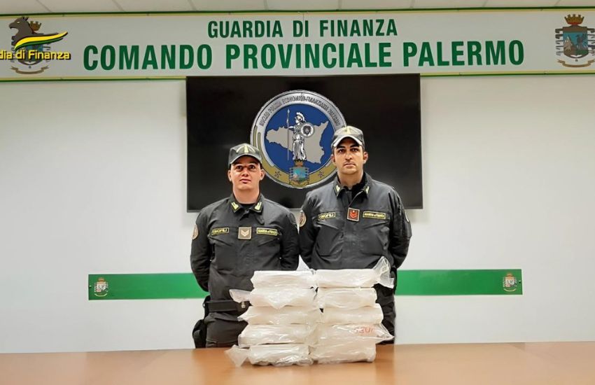 Palermo, sequestrati circa 11 kg di cocaina, arrestato corriere