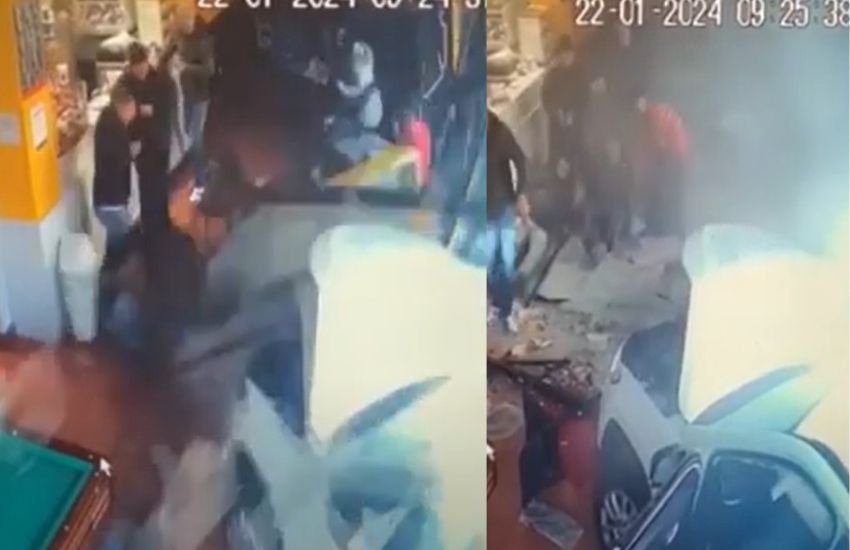 Torino, auto sfonda la vetrina di un bar e travolge i presenti: “Una strage sfiorata” [VIDEO]