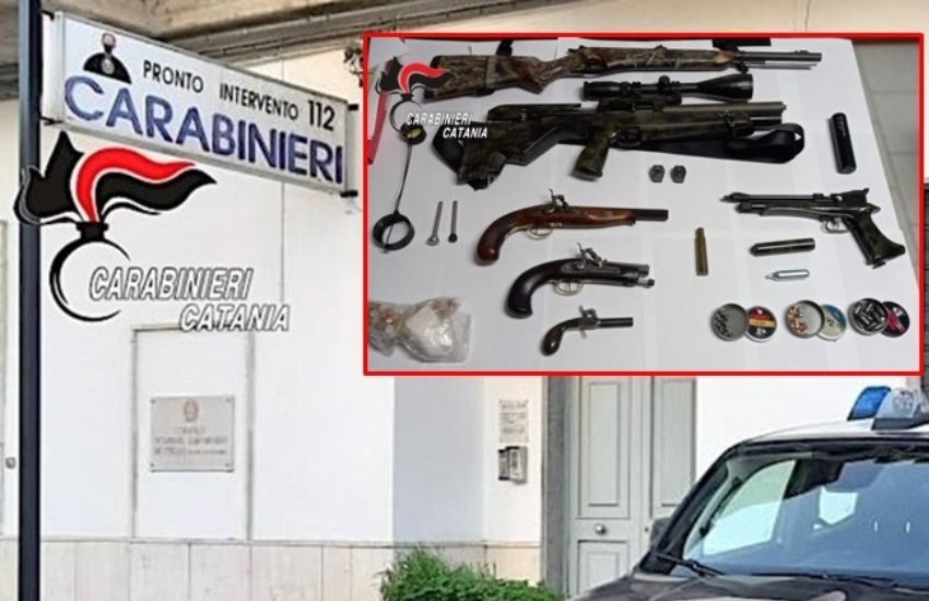 Militello Val di Catania, chiama il 118 per un malore ma viene denunciato per armi e droga