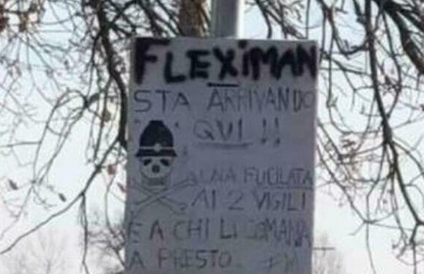 E ora Fleximan passa alle minacce: “Fucilate ai vigili, sto arrivando!”