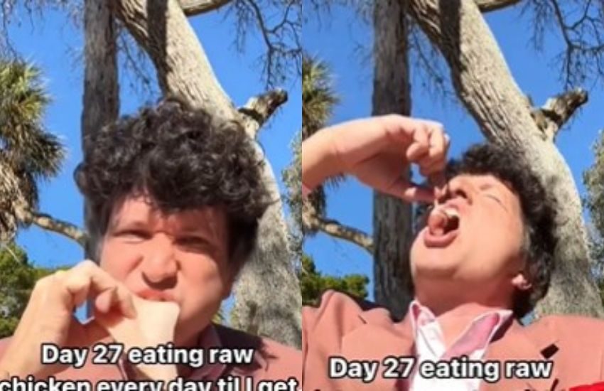 L’influencer che disgusta il web: “Mangio uova e pollo crudi, mi piace far inc****re le persone”