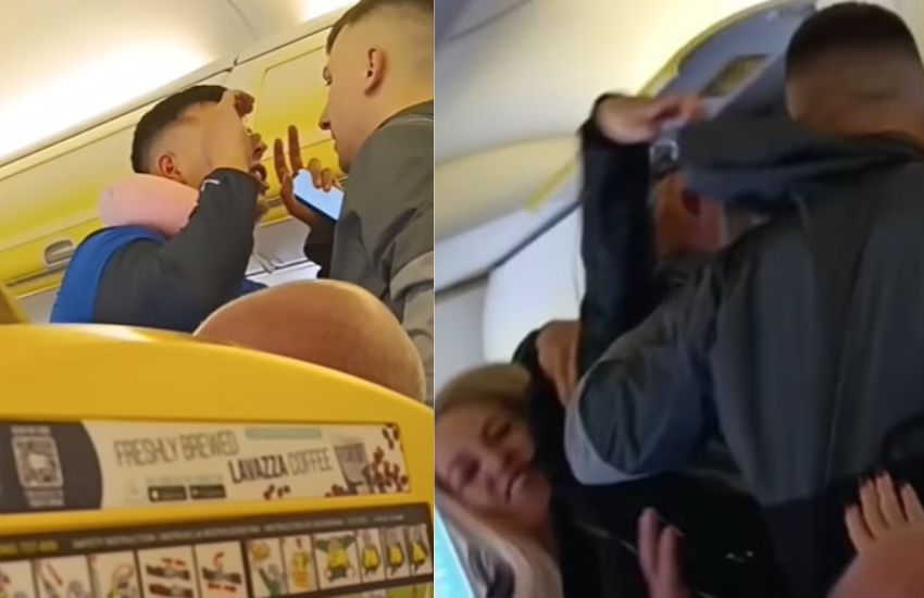 Scoppia il caos sul volo Ryanair: urla, schiaffi e minacce tra i passeggeri [VIDEO]