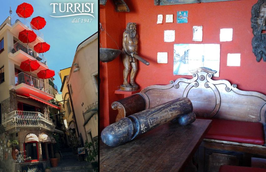 Castelmola, benvenuti al bar Turrisi, decorato con sculture falliche di ogni dimensione – FOTO
