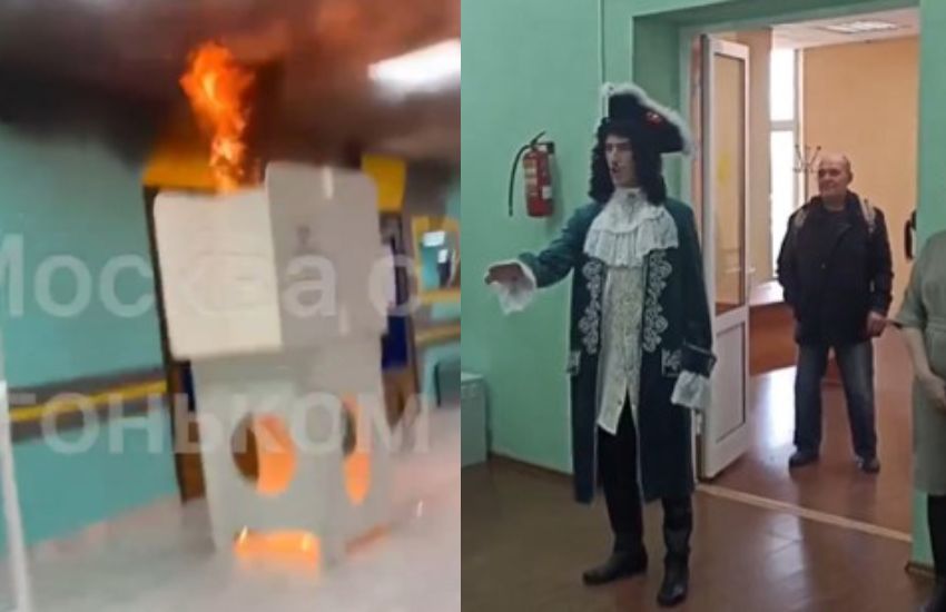 Elezioni in Russia: cabine elettorali a fuoco, ma anche tigri e robot al voto. Sta succedendo di tutto [VIDEO]