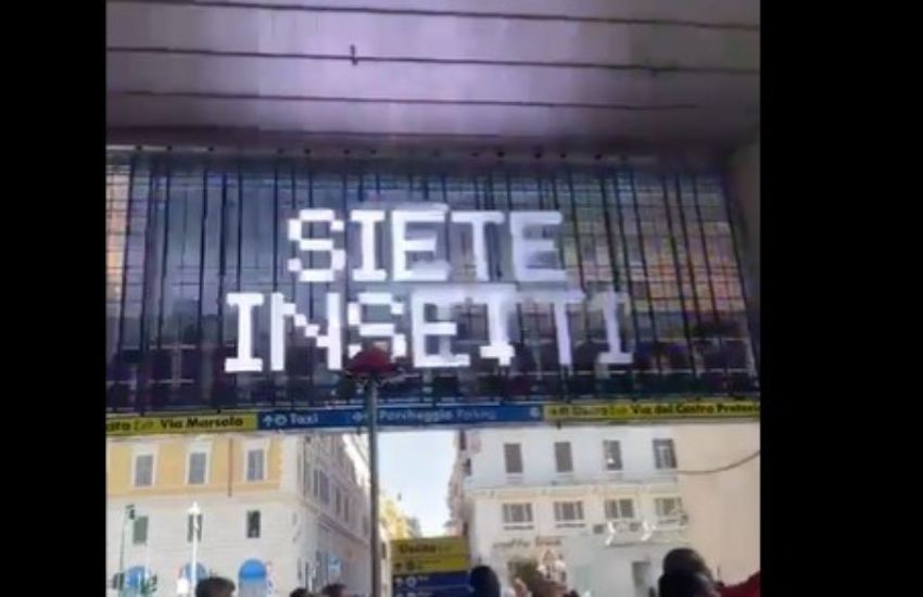 “Siete insetti”, cos’è l’enigmatico e preoccupante messaggio comparso nelle stazioni italiane? [VIDEO]
