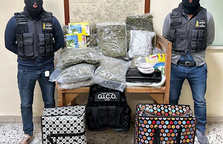 Catania, sequestrati 20 kg di marijuana del tipo “Skunk”, arrestati in due