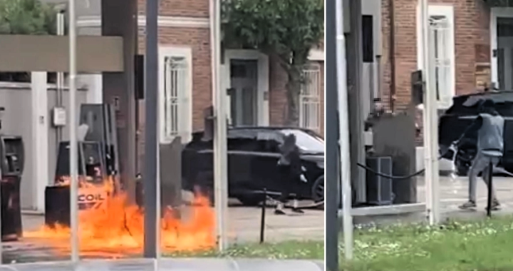 Ravenna, panico al distributore di benzina: giovane dà fuoco all’impianto (VIDEO)