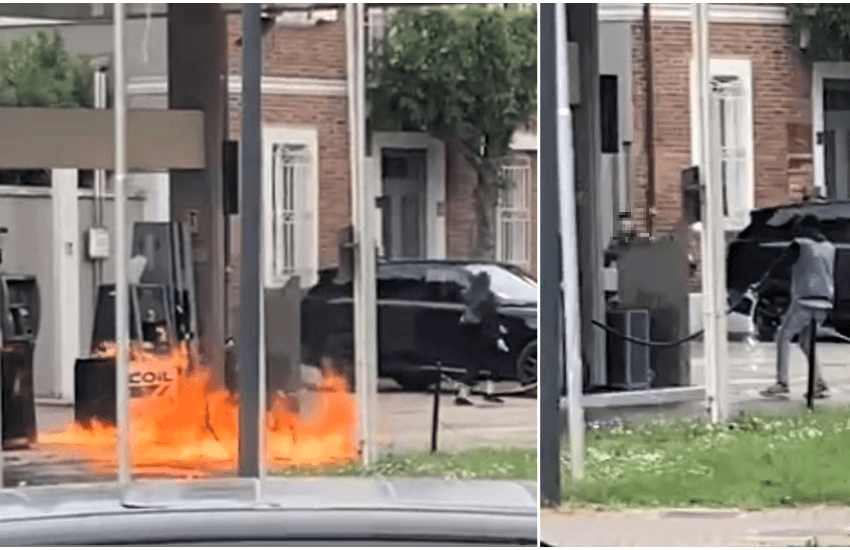 Ravenna, panico al distributore di benzina: giovane dà fuoco all’impianto (VIDEO)