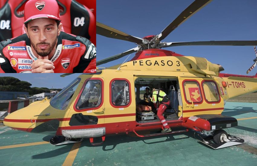 Bruttissimo incidente per Andrea Dovizioso, portato in ospedale in elisoccorso