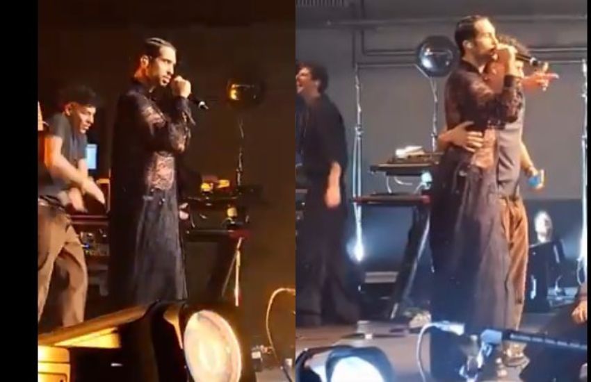 Un fan sale sul palco durante il concerto: la reazione di Mahmood è sorprendente [VIDEO]