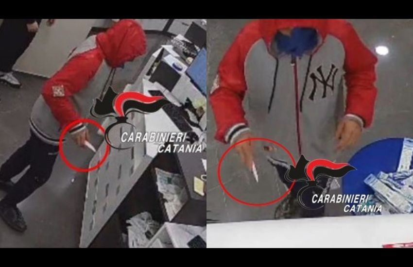 Belpasso, arrestato 39enne dopo aver fatto due rapine armato di coltello (Video)