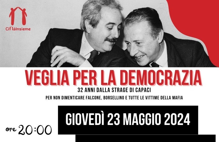 Catania, ‘Veglia per la democrazia’ a CittàInsieme per ricordare le vittime di mafia il 23 maggio