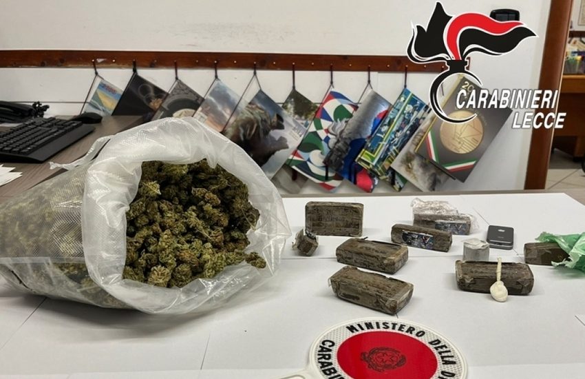 Spaccio nel Salento. Un chilo e mezzo di droga tra zaino e casa, arrestato 24enne