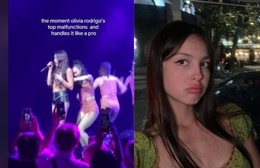 Incidente hot per Olivia Rodrigo: il reggiseno si slaccia durante il concerto e succede il patatrac [VIDEO]
