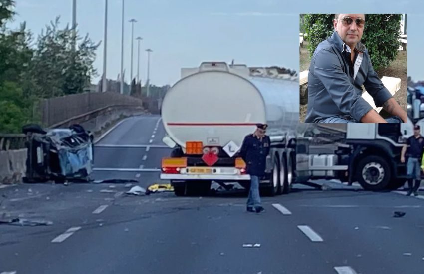 Roma, un morto nello scontro fra cisterna e auto: “Portavi serenità negli impianti”