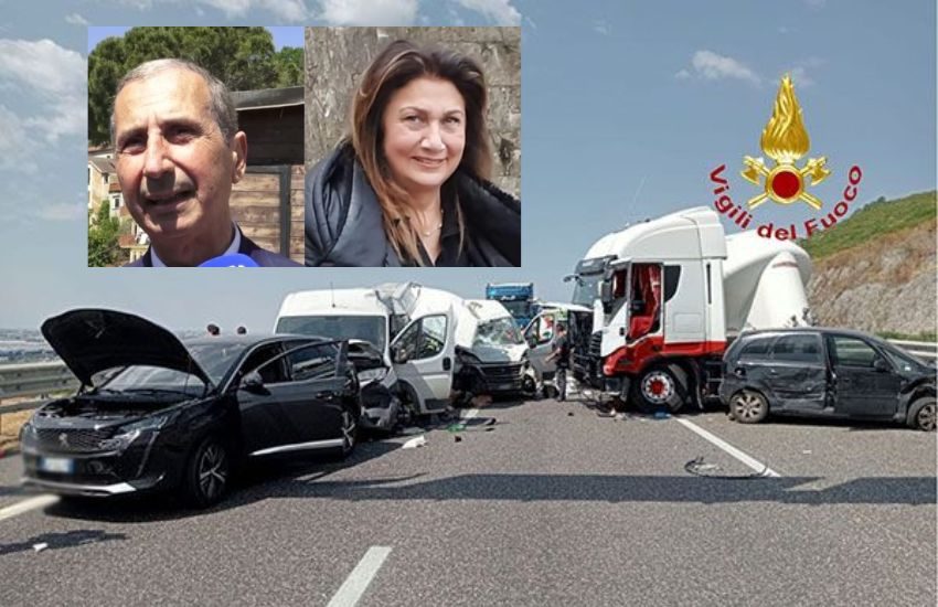 Eboli, tir si ribalta e travolge otto veicoli: il dolore per Mario e Wilma (VIDEO)