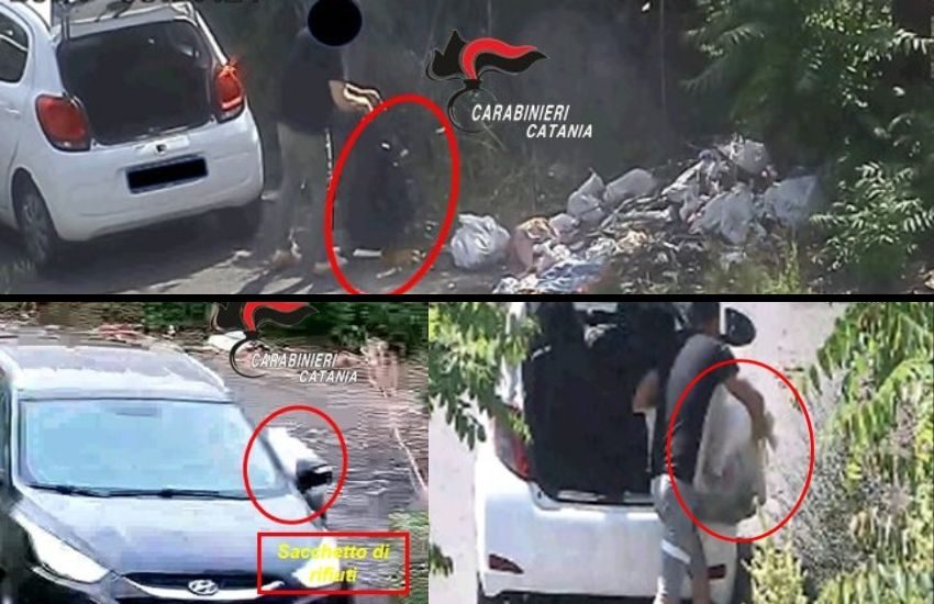 Zafferana Etnea, beccati mentre abbandonano rifiuti nel Parco dell’Etna, 3 persone denunciate