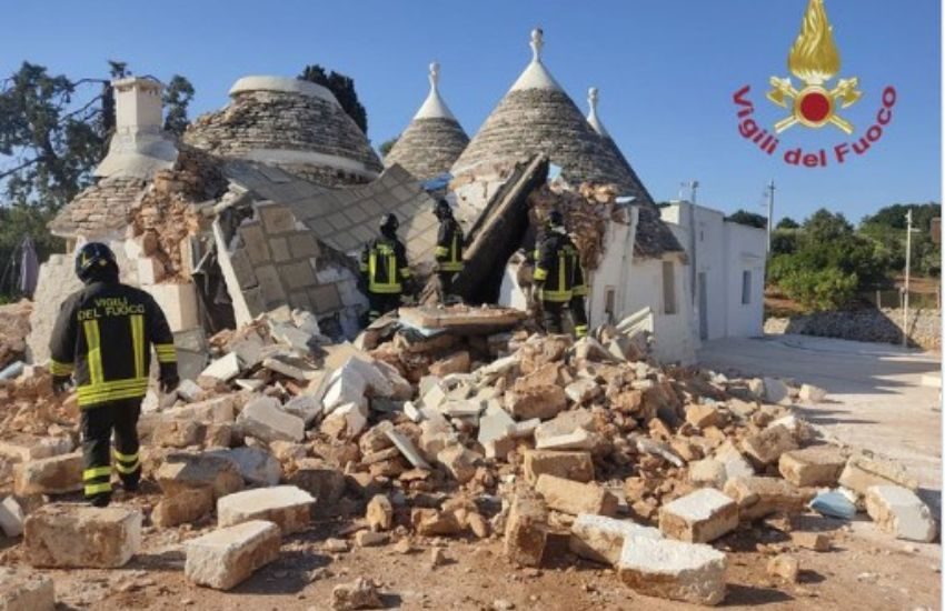 Tragedia in Puglia: esplode un trullo, muore un turista 55enne