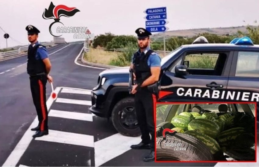 Ramacca, avevano 500kg di angurie rubate in auto: denunciati due ladri catanesi in trasferta