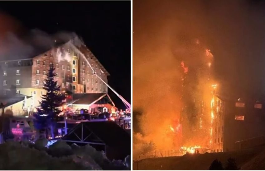 Dramma in Turchia: hotel sulla neve devastato da un incendio: almeno 10 morti