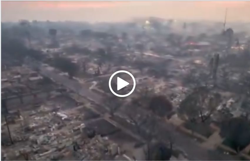 Incendio Los Angeles, l’impressionante devastazione ripresa dal drone – VIDEO