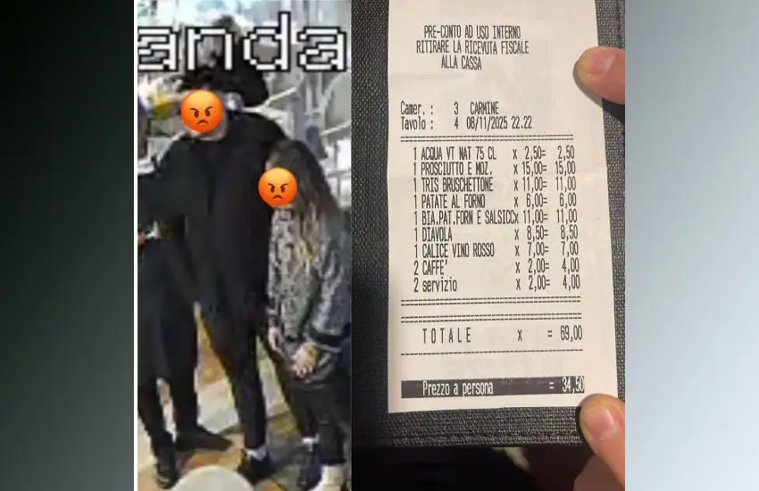 Coppia cena in pizzeria e scappa senza pagare: il titolare li invita a tornare e chiedere scusa: “Ho i filmati, so chi siete…” E’ successo a Latina