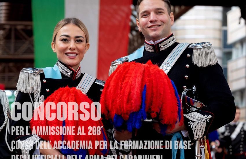 Concorso per il reclutamento di 65 allievi ufficiali dell’arma dei Carabinieri
