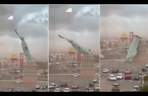 Crolla la Statua della Libertà (ma non quella di New York): è successo in Brasile a causa del vento