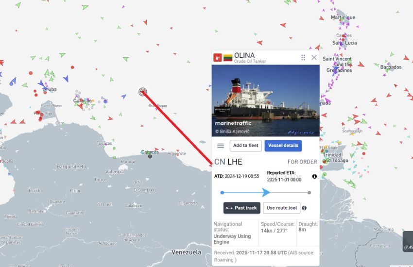 Stati Uniti sequestrano la petroliera Olina nei Caraibi, è la quinta