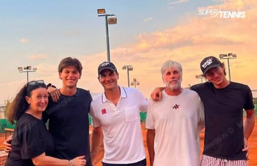 La legenda del tennis Roger Federer sul litorale pontino: allenamento alla Zeppieri Tennis Team