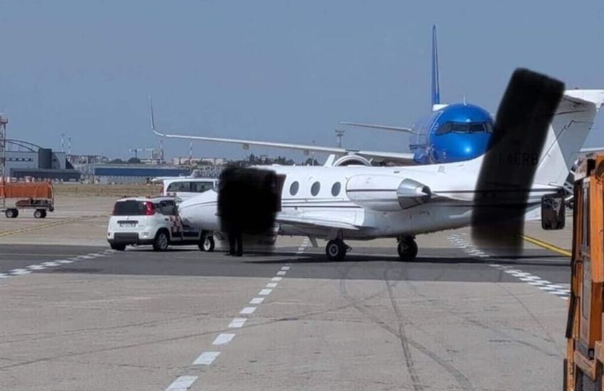 Milano Linate, auto si schianta contro un jet privato: paura nello scalo