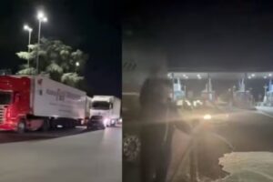Campania, protesta dei Tir contro il caro carburante: bloccato il casello di Nola, latte versato sull’A30